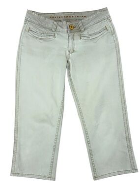 Christopher Blue Sage Green Crop Capri Jeans Size 6 Y2K Low Rise Crop Pants